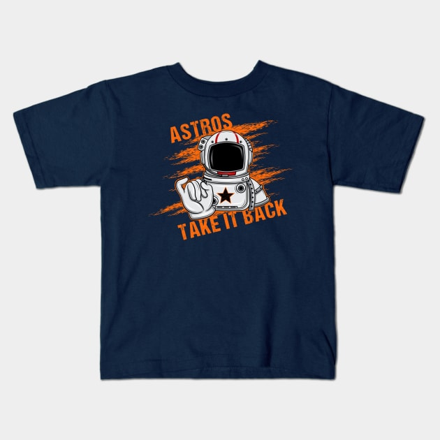 Astros Take it Back Astronaut Spaceshuttle gift idea present Kids T-Shirt by MARESDesign